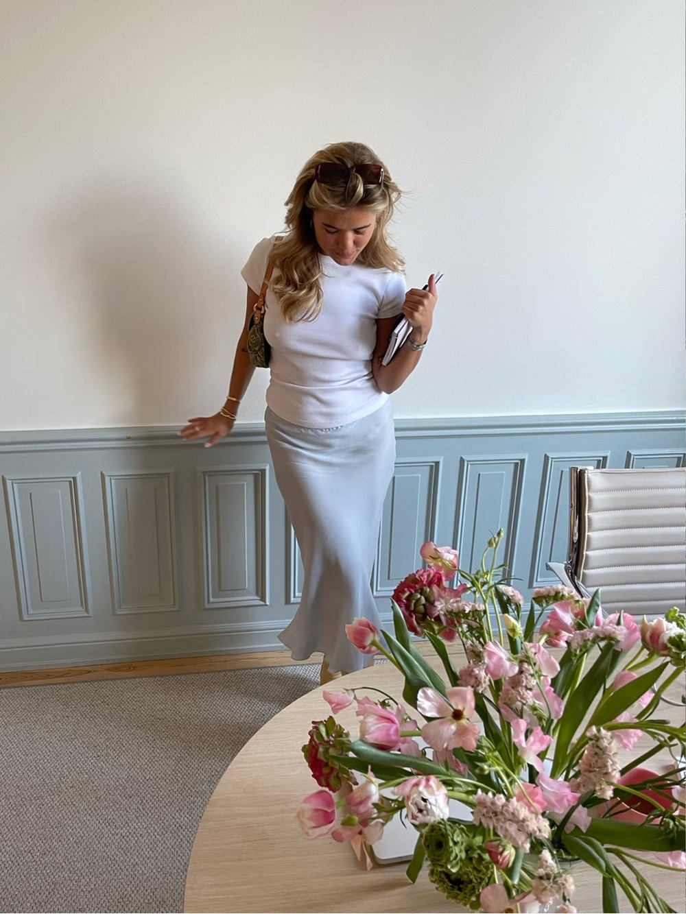 Djerf Avenue Dream Skirt in Baby Blue